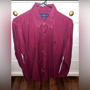 Ralph Lauren Men's Red and Black Plaid Shirt